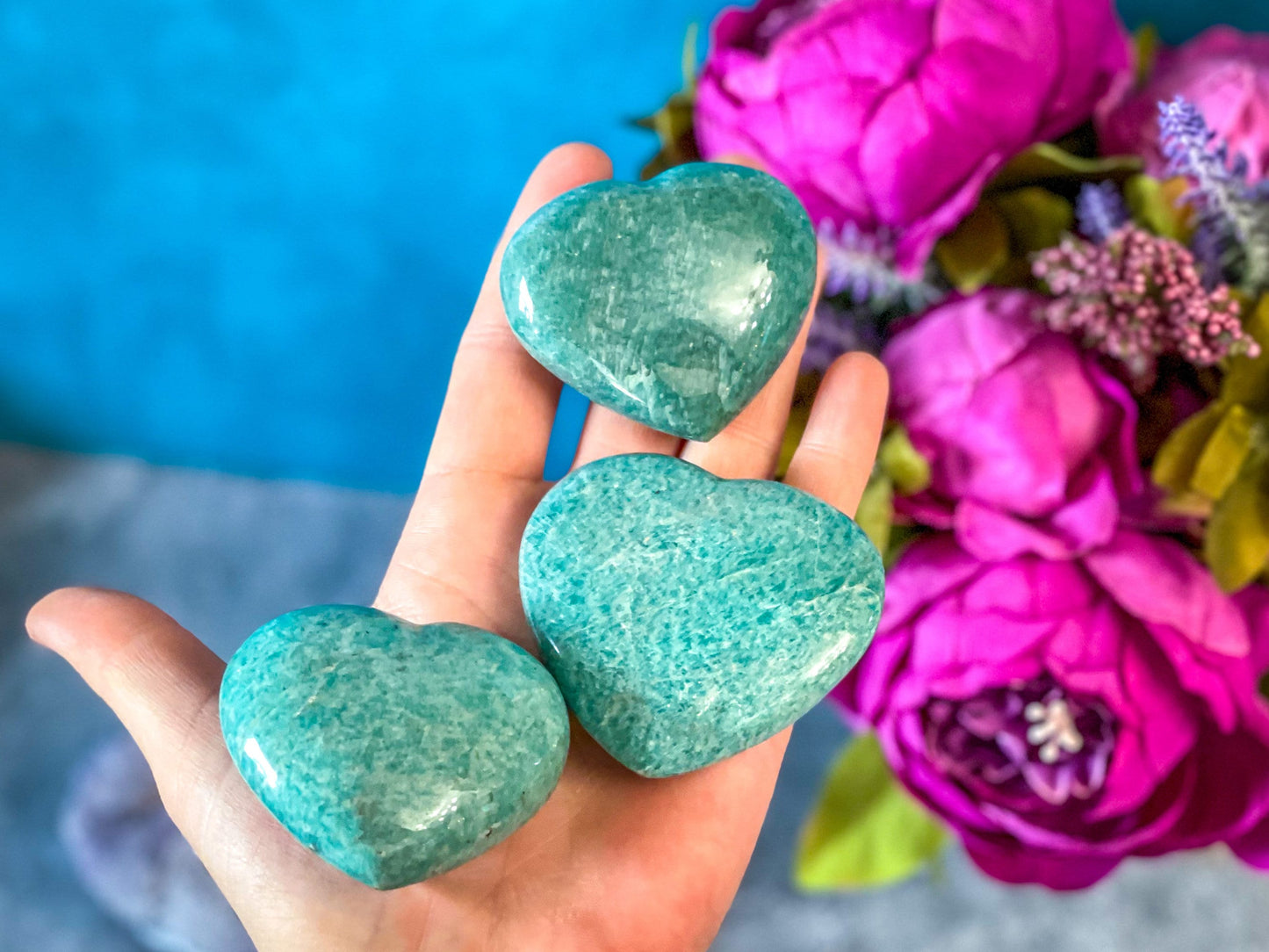 Amazonite Hearts