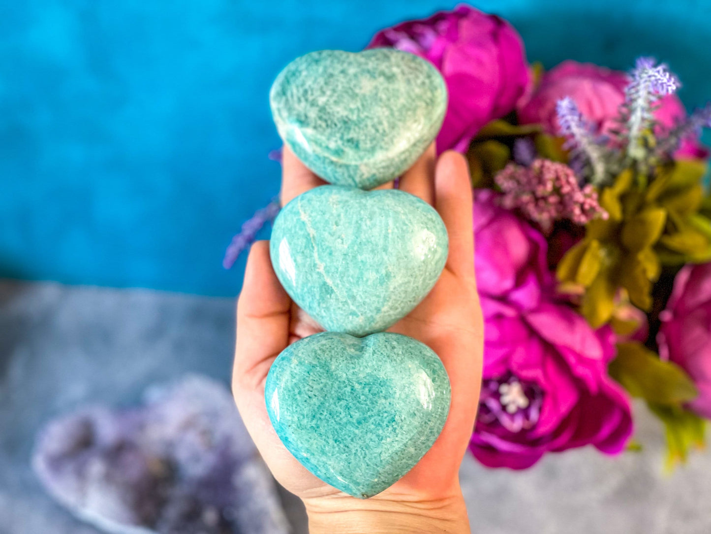 Amazonite Hearts