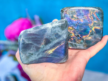 Purple Labradorite Crystal Freeform, Rainbow Labradorite, White Labradorite