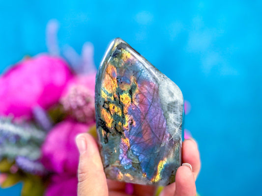 Purple Labradorite Crystal Freeform, Rainbow Labradorite, White Labradorite