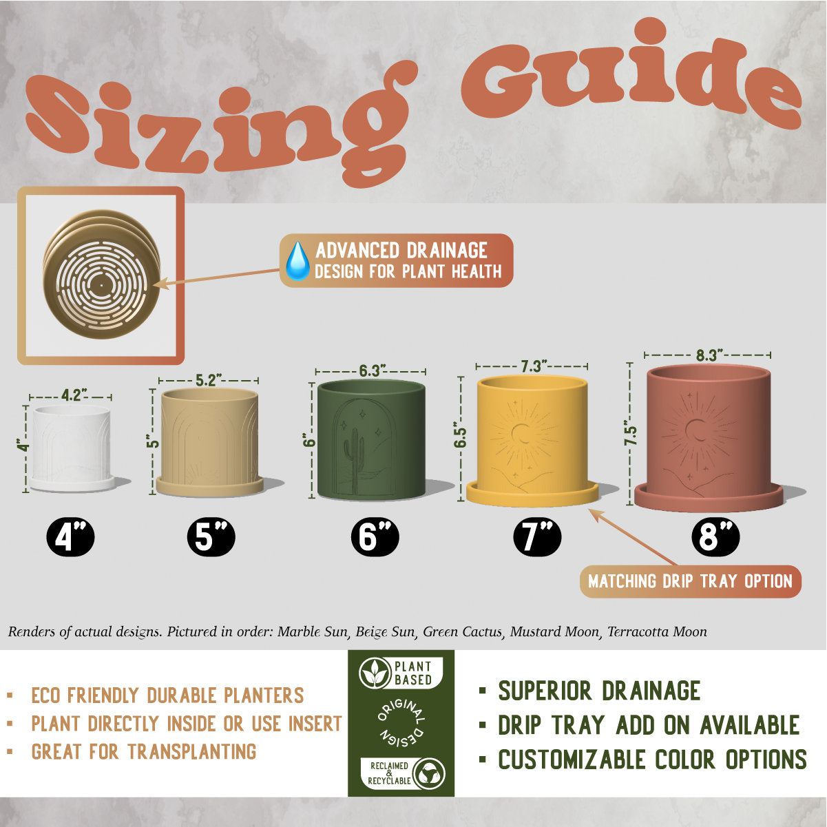 Orion Planter, Multiple Sizes and Colors