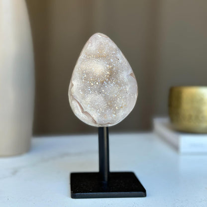 Pink Amethyst, natural colors, w stand - URUGUAY Ethically Sourced