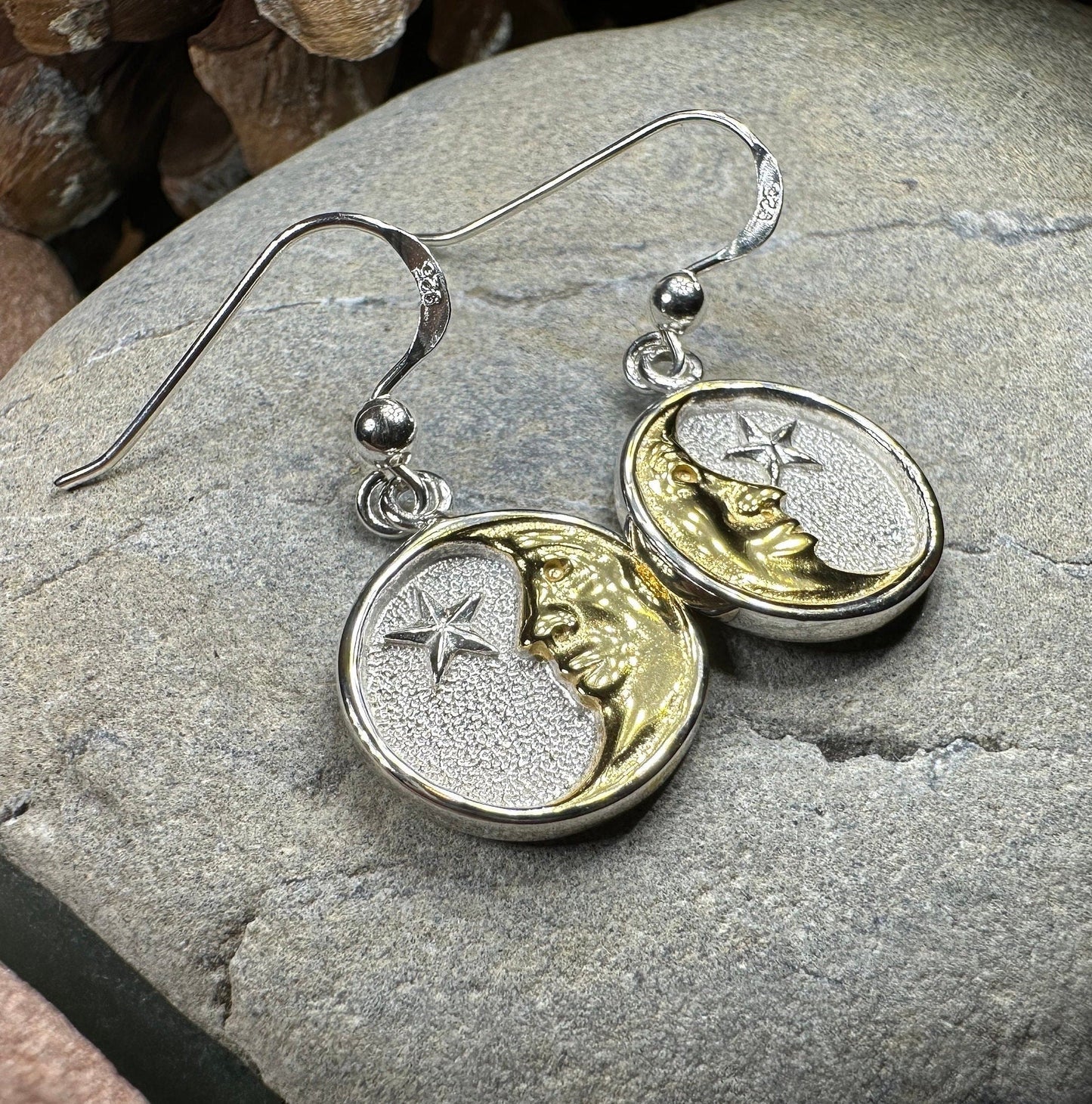 Golden Crescent Moon Earrings