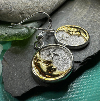 Golden Crescent Moon Earrings