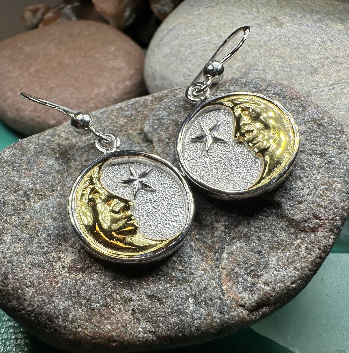 Golden Crescent Moon Earrings