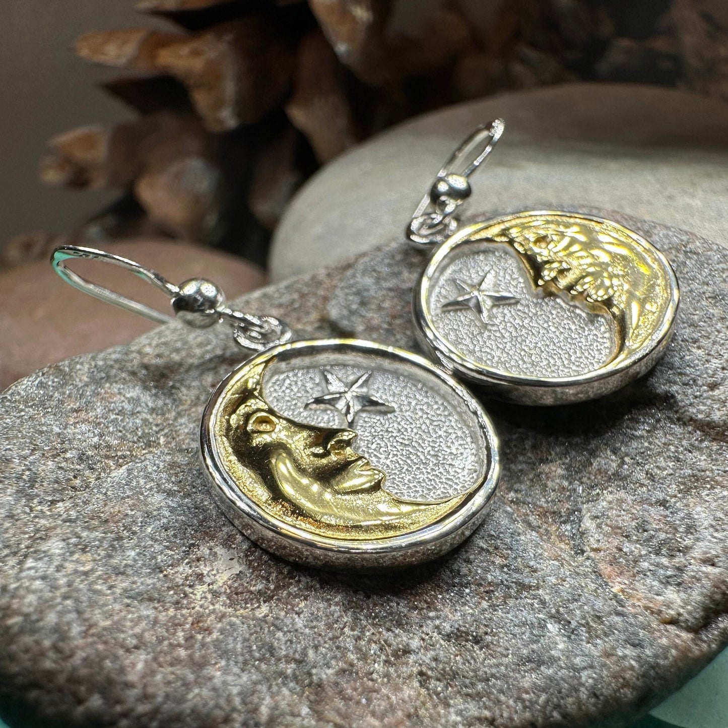 Golden Crescent Moon Earrings