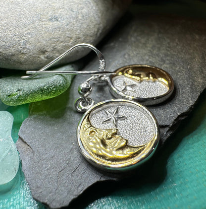 Golden Crescent Moon Earrings