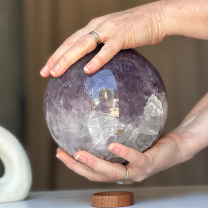 Amethyst Geode Sphere – 12 lb Crystal Ball with Base Included