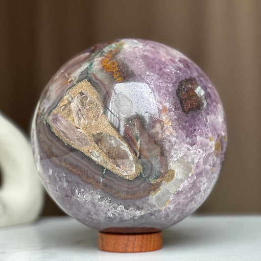 Amethyst Geode Sphere, 12 lbs!! - base included