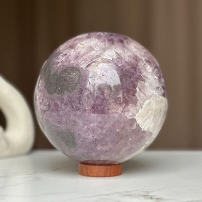 Amethyst Geode Sphere – 12 lb Crystal Ball with Base Included