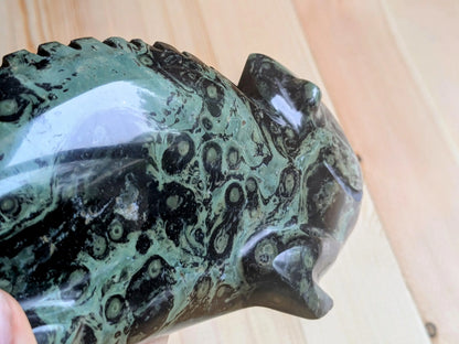 Kambaba Jasper Chameleon Carving - OOAK