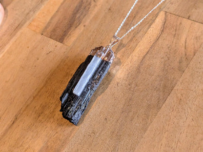 Black Tourmaline + Selenite Necklace