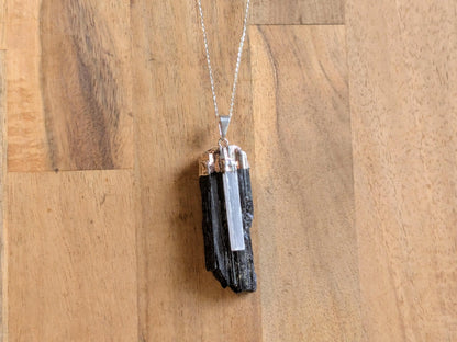 Black Tourmaline + Selenite Necklace