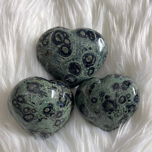 Kambaba Jasper Heart – Large Polished Stone for Peace, Confidence & Healing