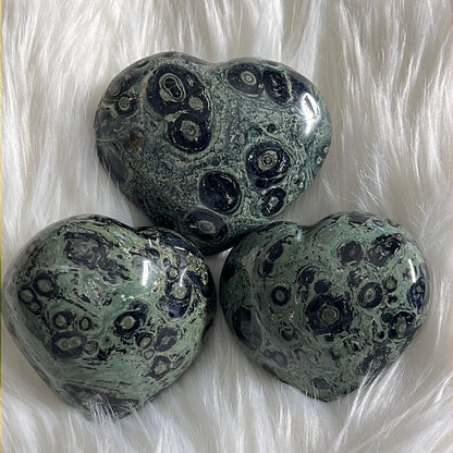 Kambaba Jasper Heart – Large Polished Stone for Peace, Confidence & Healing