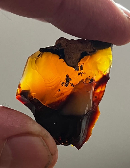 Oregon Fire Opal Rough - Stunning 3-40 Gram Natural Gemstone Pieces in Orange, Yellow, and Red