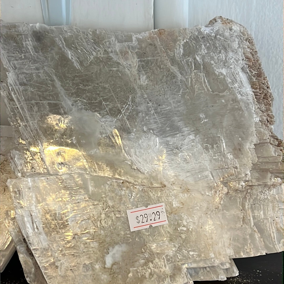 Authentic Selenite slab from Utah - Raw Gypsum
