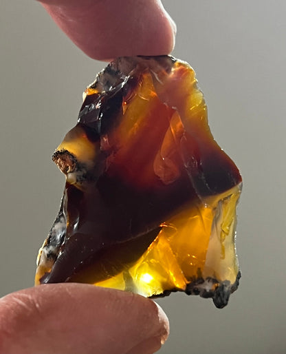 Oregon Fire Opal Rough - Stunning 3-40 Gram Natural Gemstone Pieces in Orange, Yellow, and Red