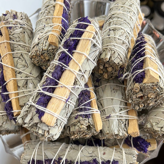 White Sage bundle with Lavender & Palo Santo - 4" Sustainably Harvested