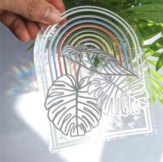 Monstera  suncatcher sticker