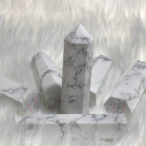 White Howlite Towers - AAA