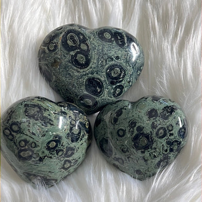 Kambaba Jasper Heart – Large Polished Stone for Peace, Confidence & Healing