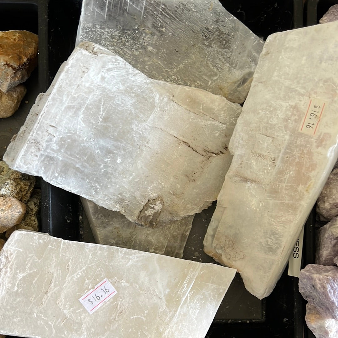 Authentic Selenite slab from Utah - Raw Gypsum