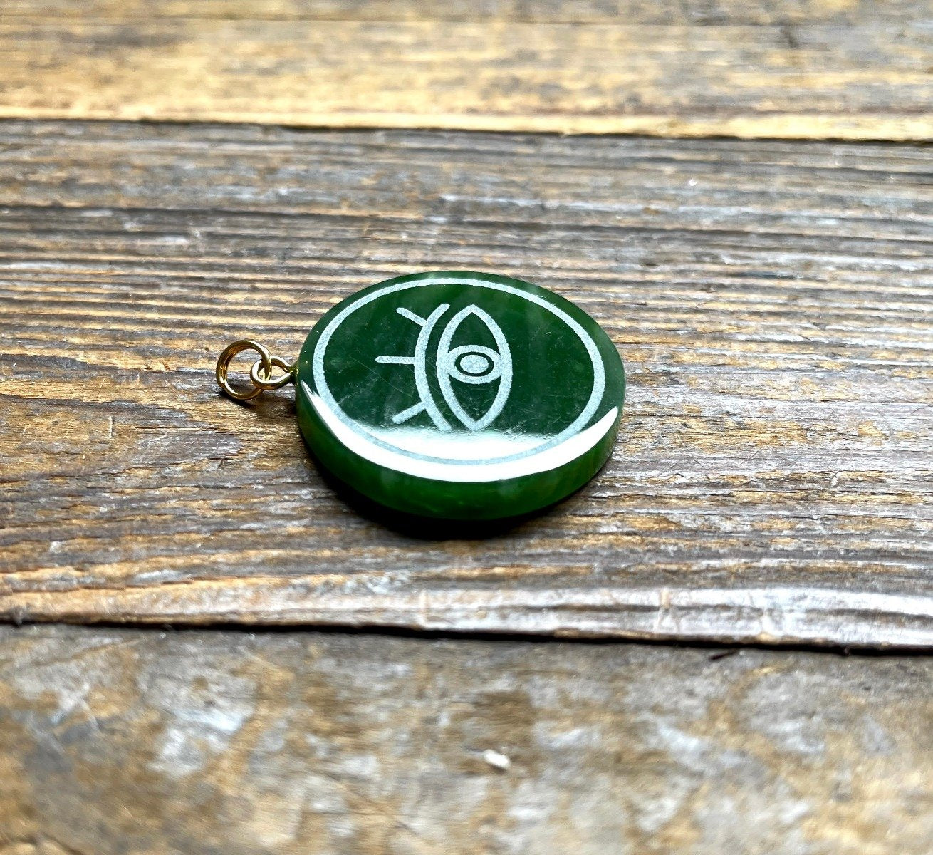 Canadian Jade Evil Eye Pendant 25mm – Sterling Silver Protection Jewelry