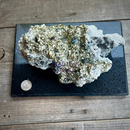 Large Grade AAA Peruvian Pyrite, mounted
