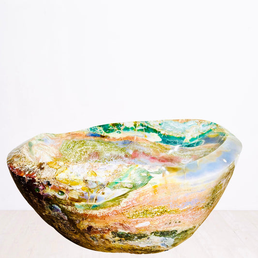 Large Polished Ocean Jasper Carved Bowl – 85 lbs! - Ethically Sourced
