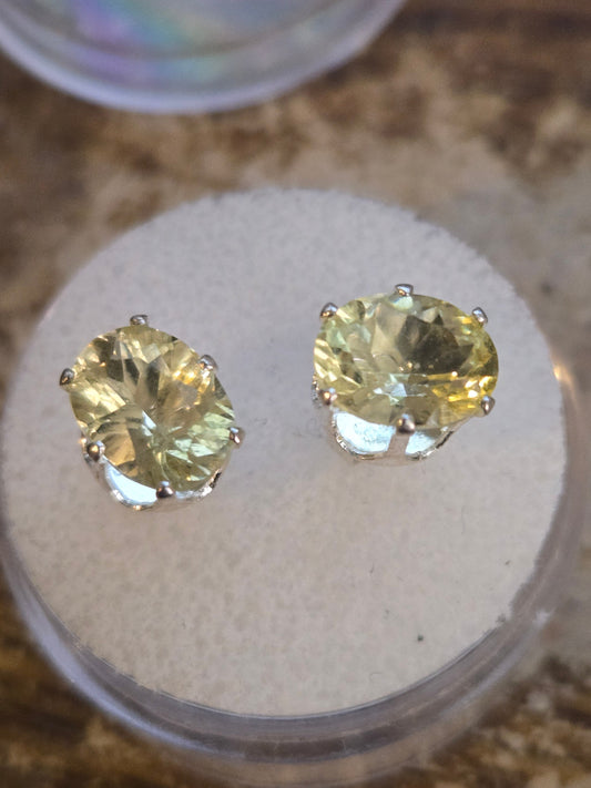 Lemon Quartz Stud Earrings