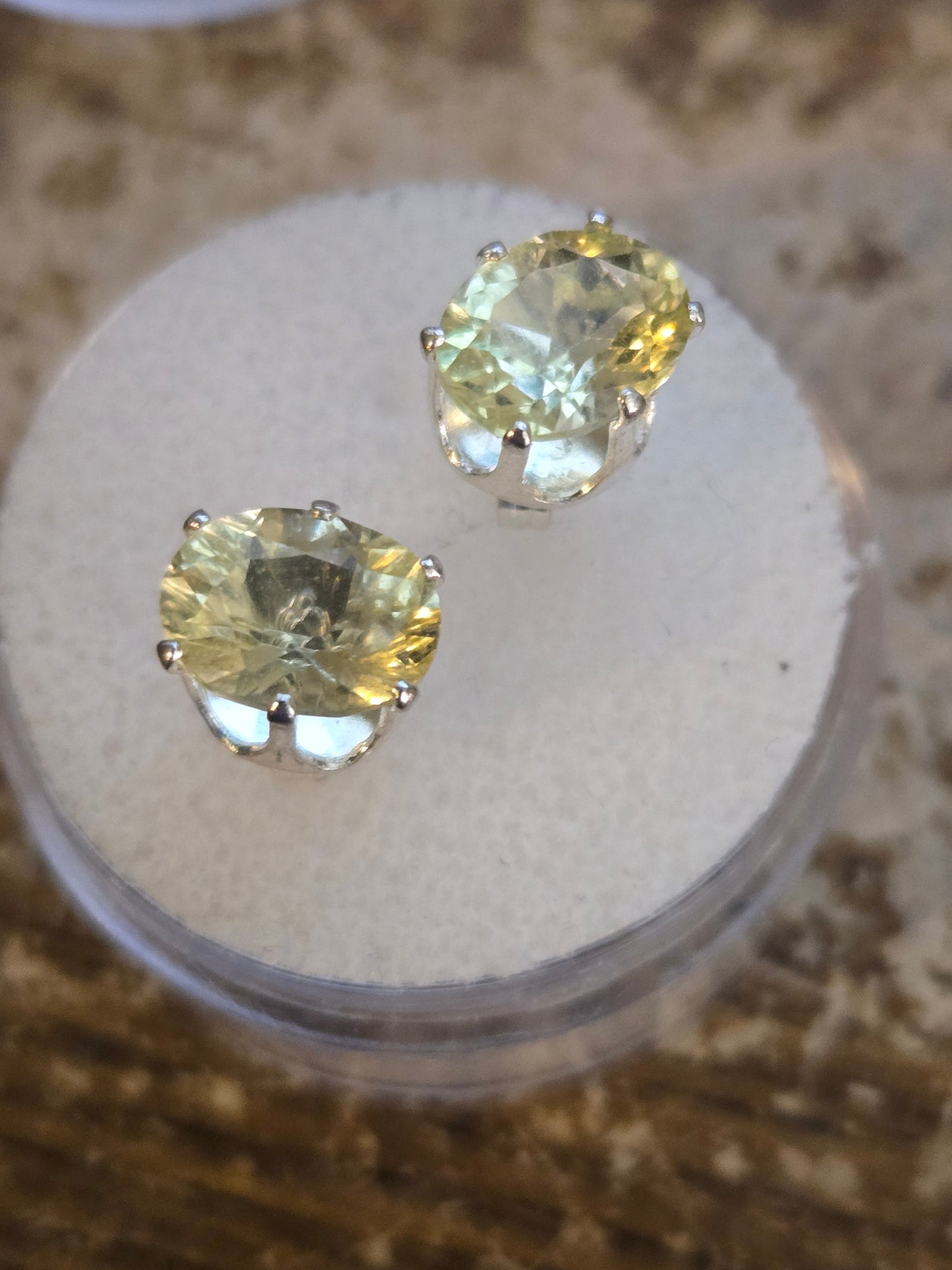 Lemon Quartz Stud Earrings