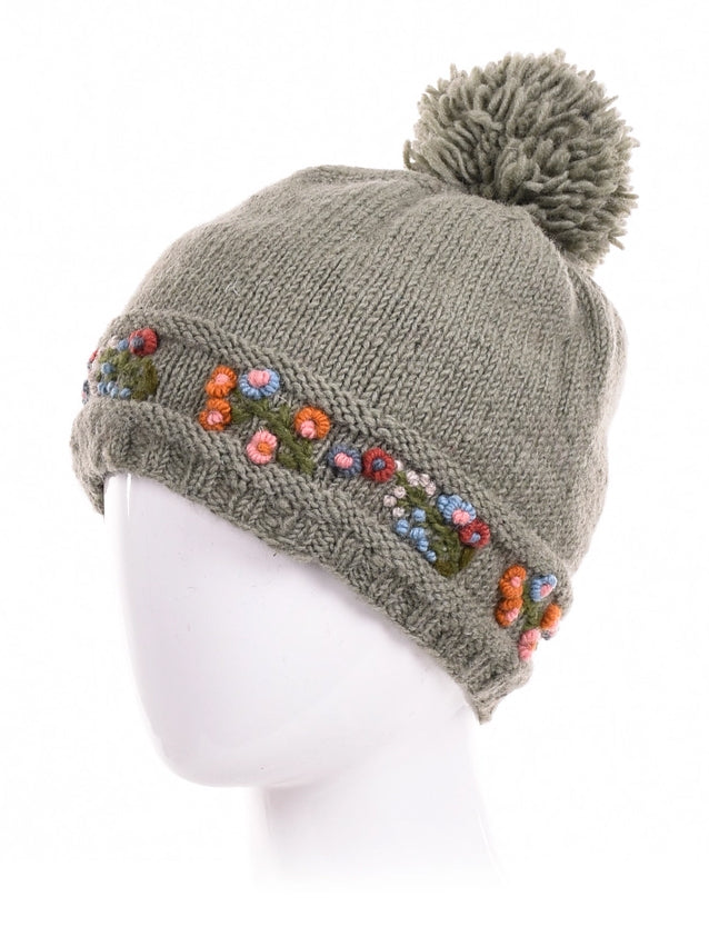 Mathilde Wool Knit Embroidered Hat