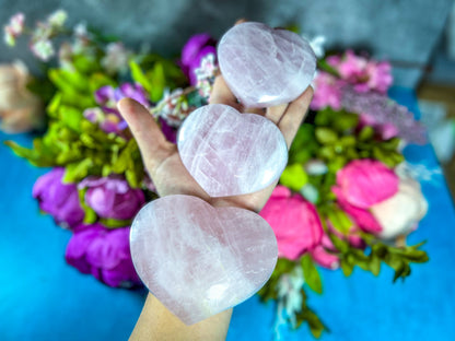 Rose Quartz Crystal Hearts