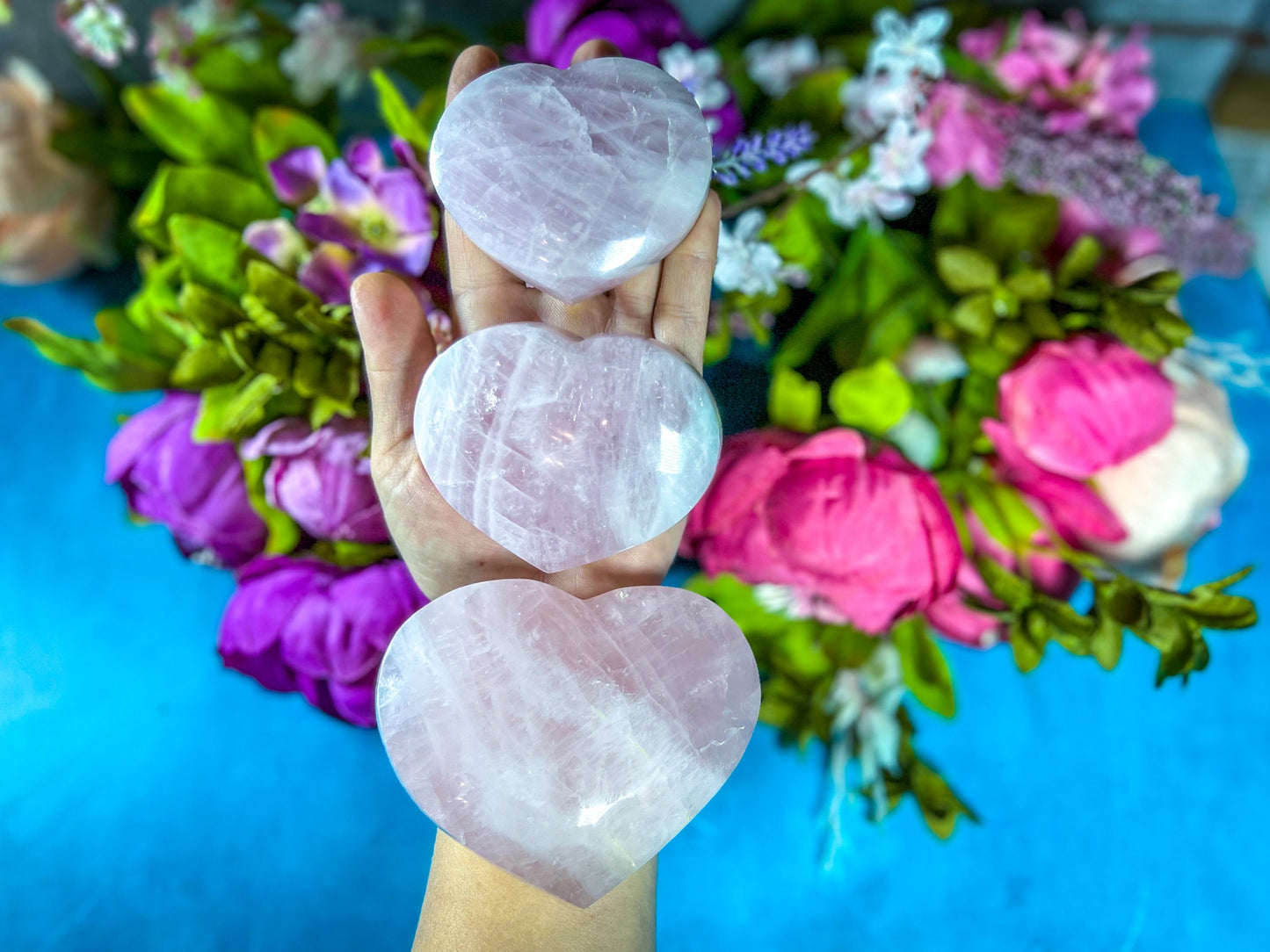 Rose Quartz Crystal Hearts