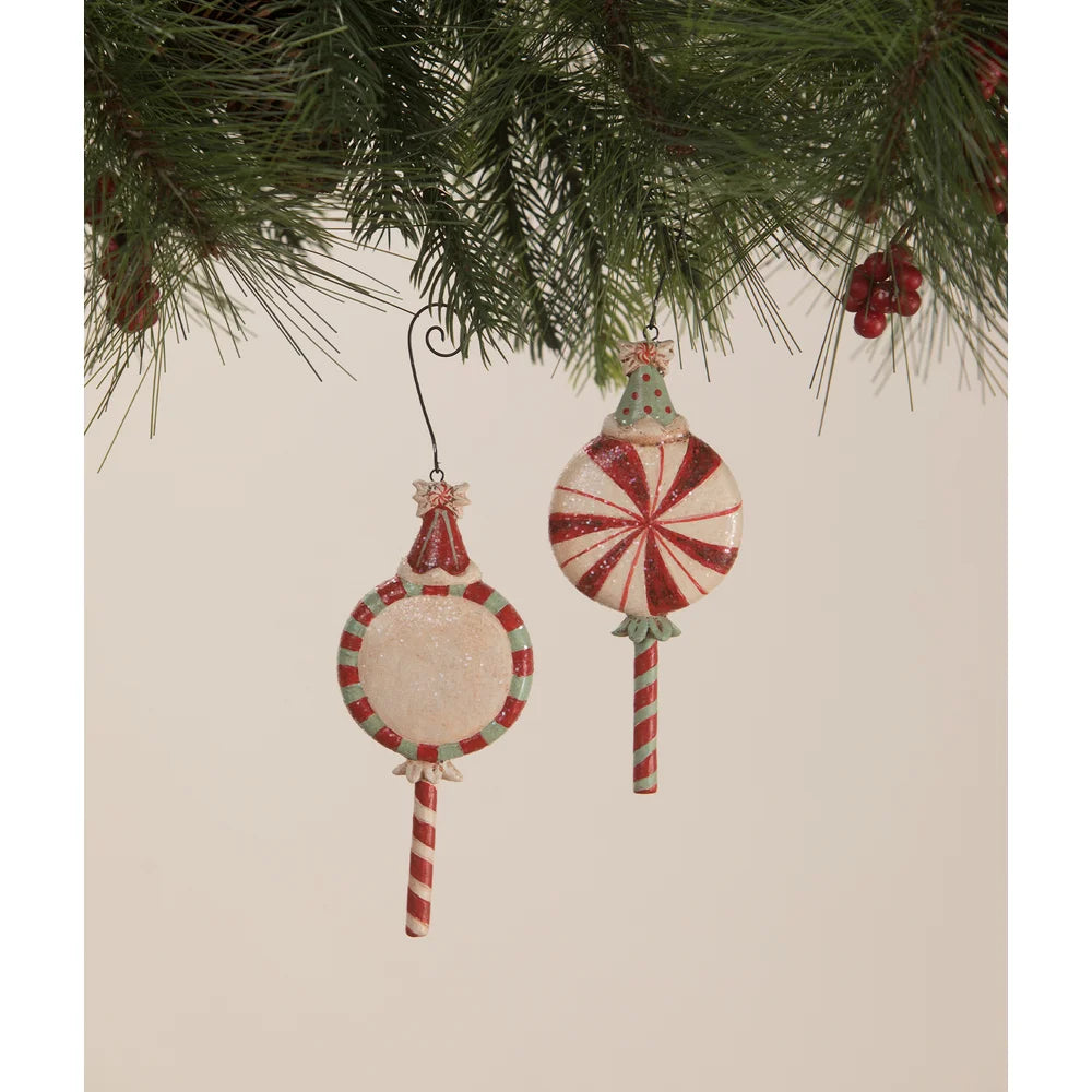 Handpainted Merrymint Ornaments Set/2 by Johanna Parker for Bethany Lowe