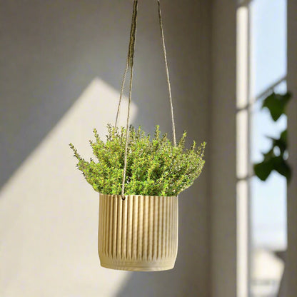 Mid Century Ribbed Hanging Plant Pots