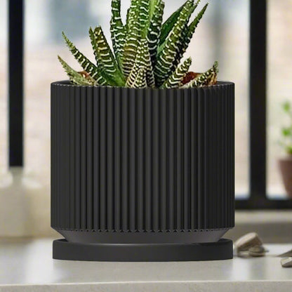 Mid-Century Ribbed Planter