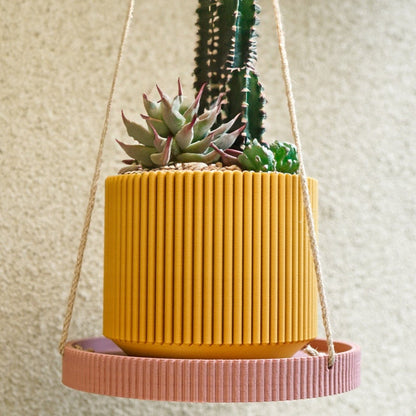 Mid-Century Ribbed Planter