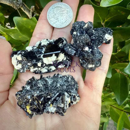 Natural Black Schorl Tourmaline & Smoky Quartz – Namibia
