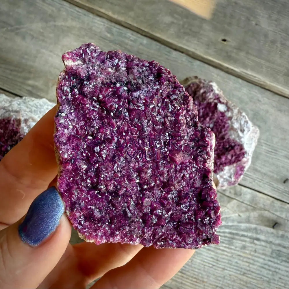 Natural Druzy Cobaltoan Calcite (Salrose) on Dolomite Matrix — Congo