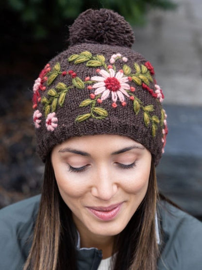 Olivia Wool Knit Embroidered Hat