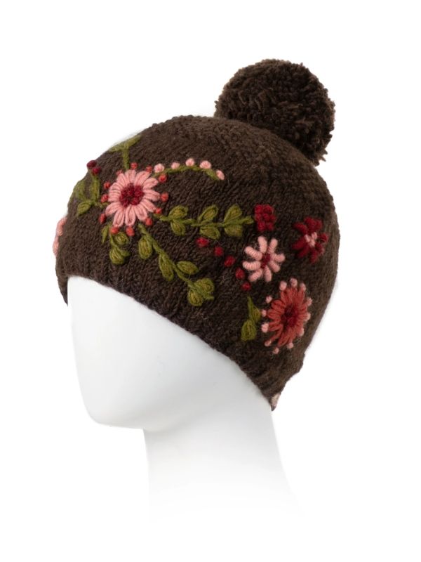 Olivia Wool Knit Embroidered Hat