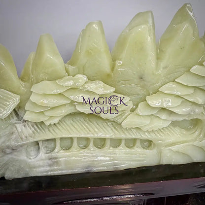 One-of-a-Kind Hand-Carved Crystal Jade Landscape Sculpture – Almost 7 Pounds!