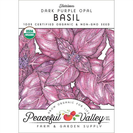 Basil Seeds, Dark Purple Opal  (Organic)