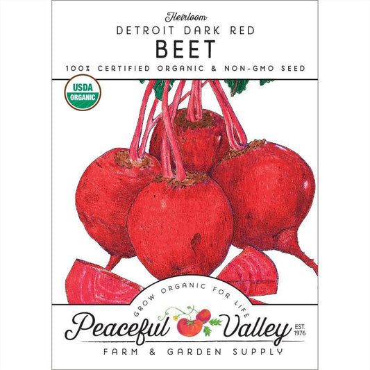 Beet Seeds, Detroit Dark Red Beets (Organic)