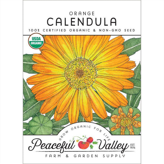 Calendula, Orange, Seeds (Organic)