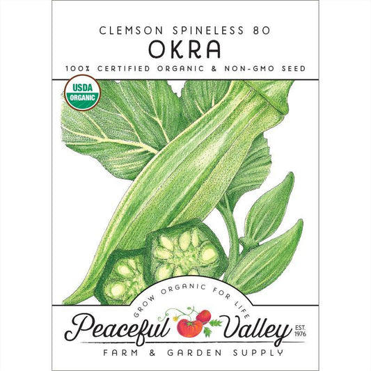 Okra Seeds (Organic) Clemson Spineless 80