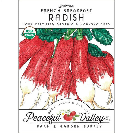 Radish, French Breakfast, Seeds (Organic)