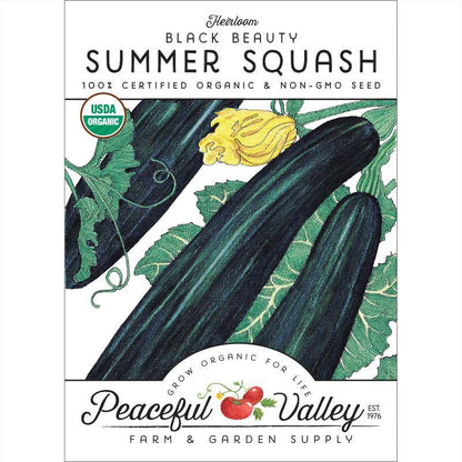 Summer Squash Seeds (Organic) Black Beauty Summer Squash